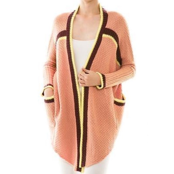 Umgee | Knit Oversized Loose Sweater Draped Open Front Cardigan Preppy - Picture 5 of 11